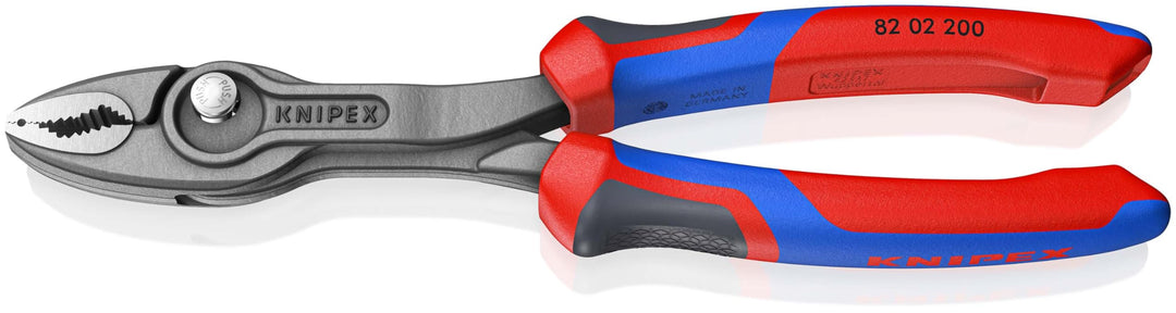 KNIPEX TwinGrip, Frontgreifzange mit 2K-Griffen, atramentiert, 200 mm (SB-Karte/Blister), 82 02 200