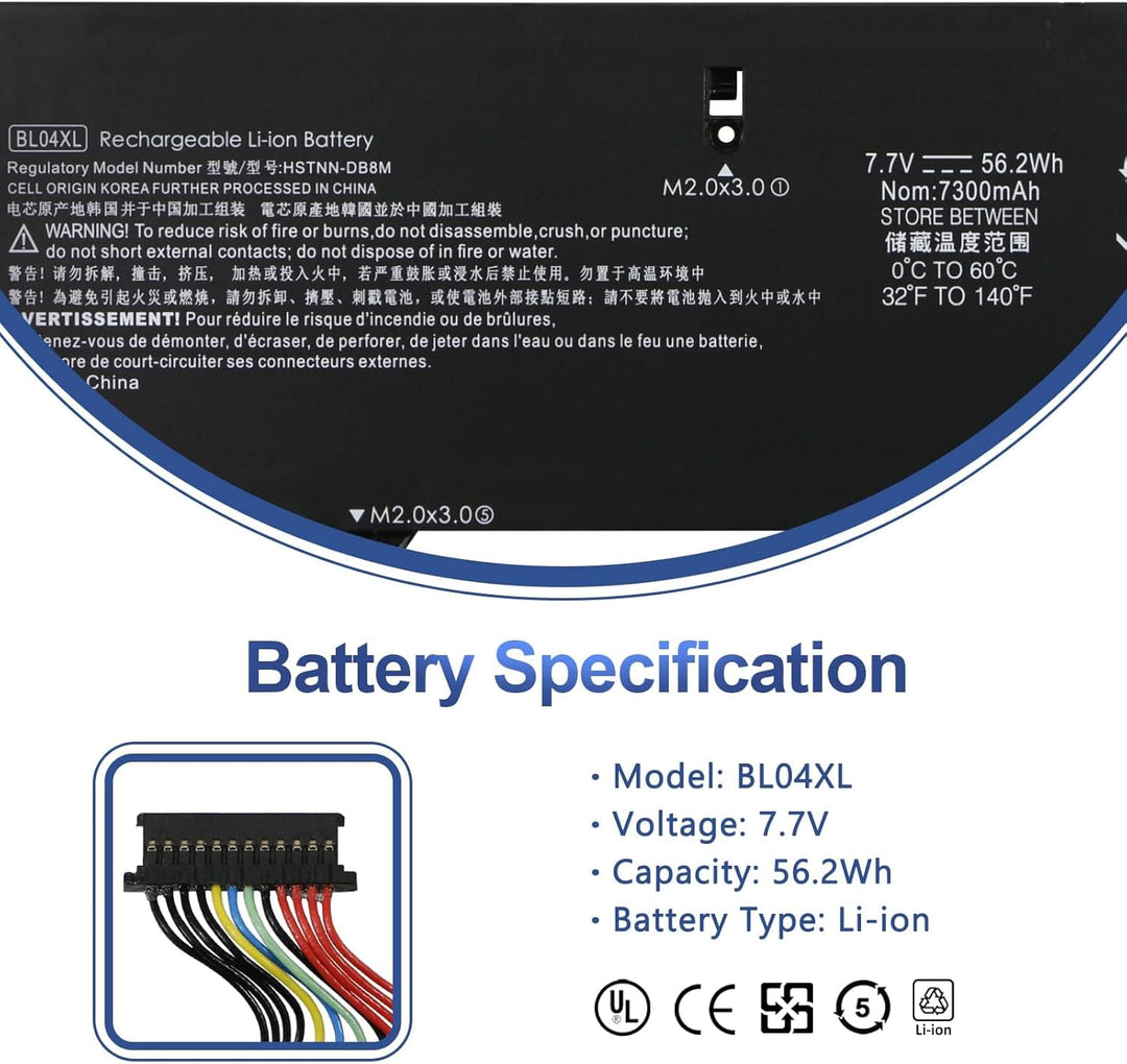 ANTIEE 56.2Wh BL04XL Akku Kompatibel mit HP EliteBook X360 1040 G5 G6 Series Laptop BL04056XL HSTNN-