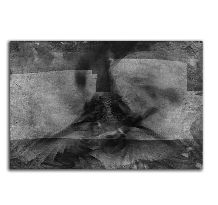 Sinus Art Abstrakt174-120x80cm SCHWARZ-Weiss Bilder - Wandbild Kunstdruck in XXL Format - Fertig Auf