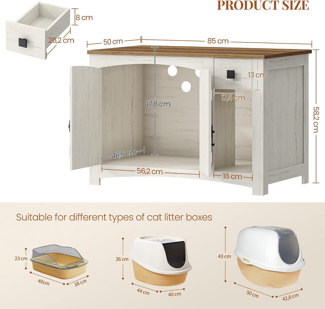 HEXCELEN Katzenklo Schrank, Katzenschrank, 85 x 50 x 58,2 cm | Katzentoilette Schrank , Für Katzen,