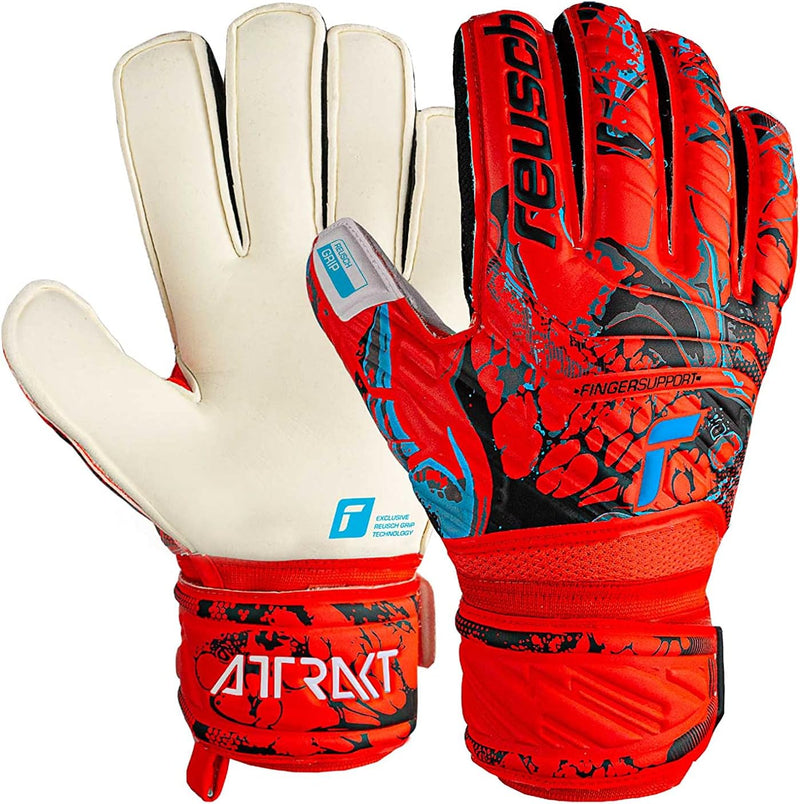 Reusch Unisex – Erwachsene Torwarthandschuhe Attrakt Finger Support mit Gutem Grip und Aussennaht Sc