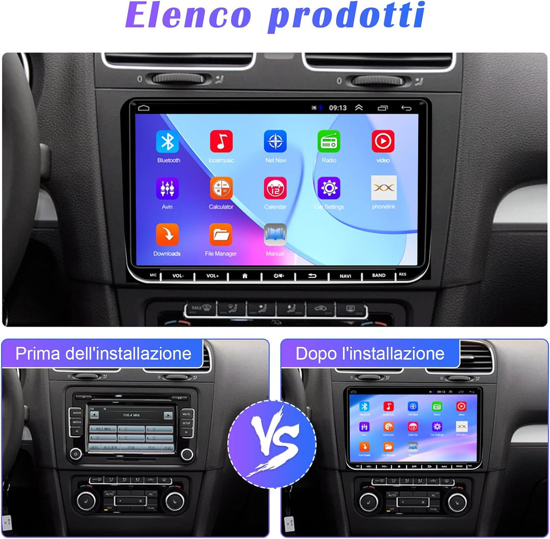 Android 10 Autoradio Wireless Carplay mit Navi Für VW Passat B6 B7 Golf 5 6 Jetta T5 POLO Touran Cad