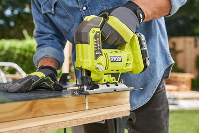 RYOBI 18 V ONE+ Akku-Stichsäge R18JS-0 (max. Schnitttiefe Holz: 101mm, Hublänge 25mm, stufenlose Hub