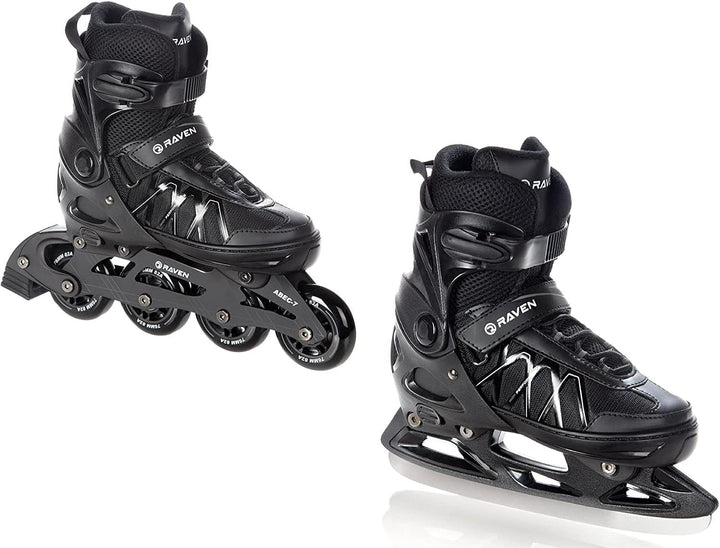 RAVEN Expert 2in1 Schlittschuhe Hockey Inline Skates Inliner für Kinder und Erwachsene verstellbar,