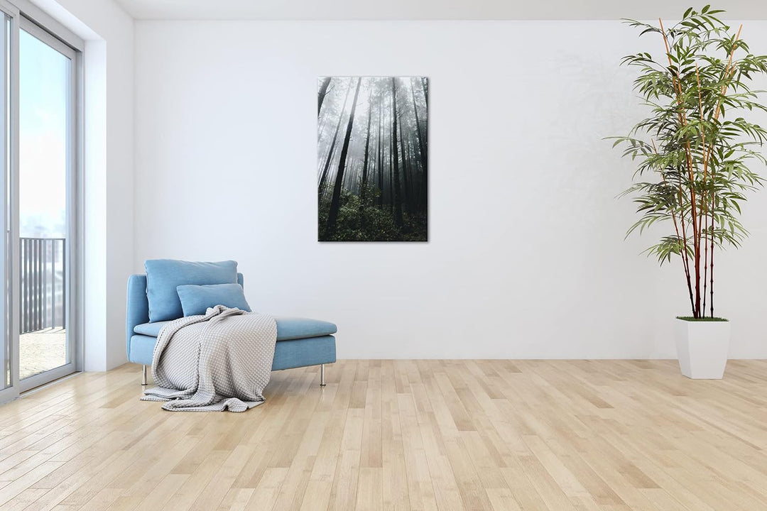 deyoli gigantischer Wald Format: 100x70 cm als Leinwandbild, Motiv fertig gerahmt auf Echtholzrahmen