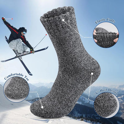 Reamphy 5 Paar Thermosocken Herren, Winter Warme Socken Merino Wollsocken Herren, Dicke Atmungsaktiv