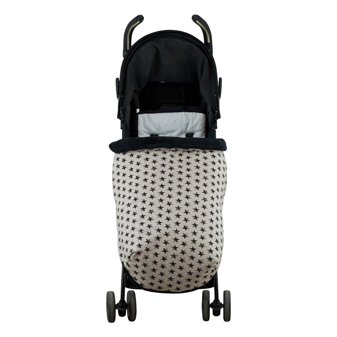 JYOKO KIDS Universal Baby Fusssack Kinderwagen, Extra Weicher Fleece für den Winter (BLACK STAR, Fle