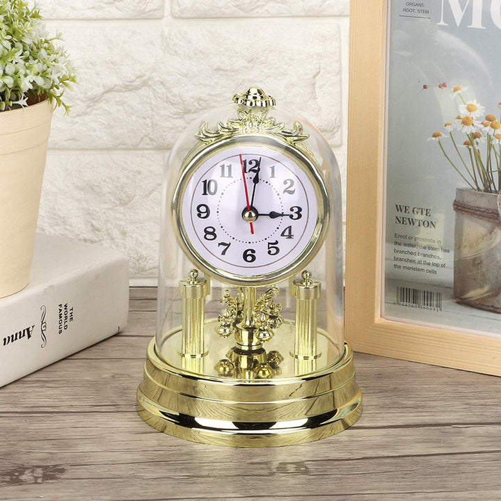 CHICIRIS Tischuhr, Silent Clock Home Decor Home Ornament Antike Uhr Uhr im europäischen Stil Clock C