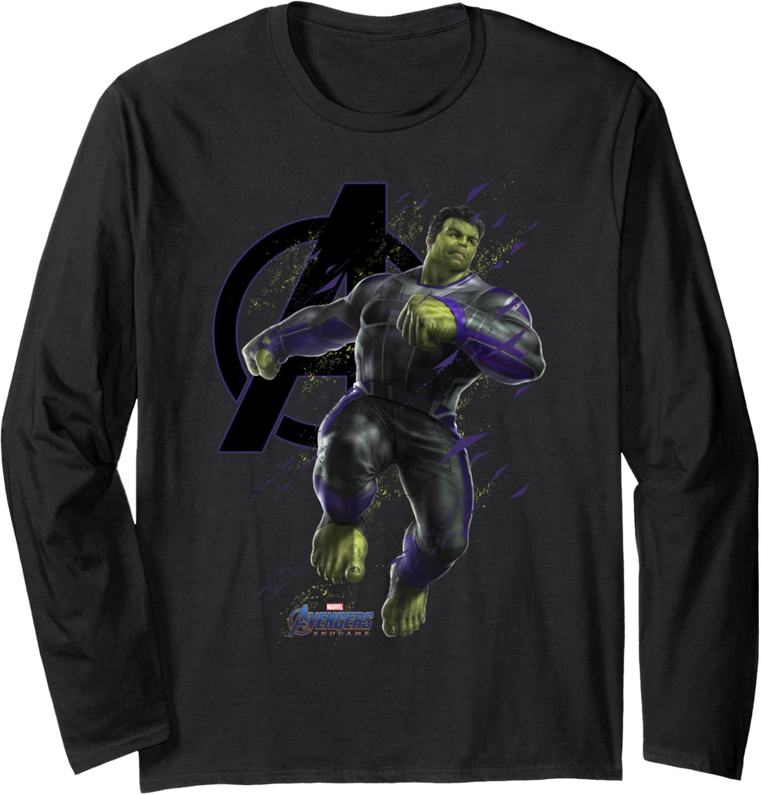 Marvel Avengers: Endgame Hulk Logo Portrait Langarmshirt