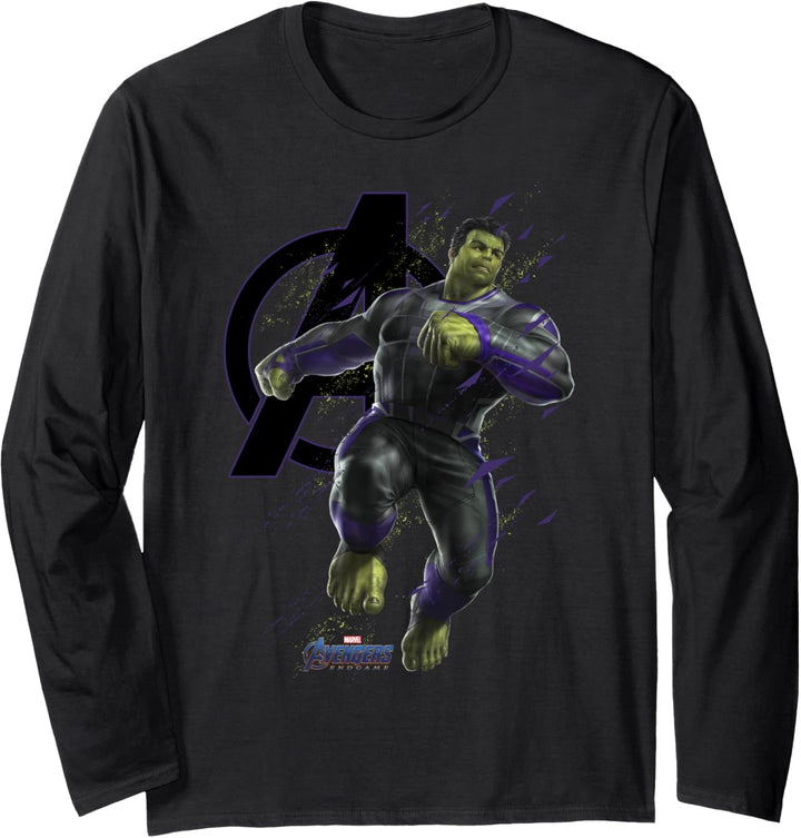 Marvel Avengers: Endgame Hulk Logo Portrait Langarmshirt