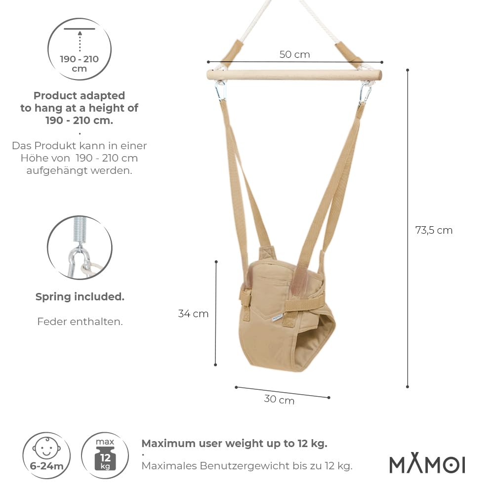 MAMOI® Türhopser Baby ab 6 Monate, Hopser Baby Jumper Bouncer, Babyschaukel für türrahmen, Schaukel