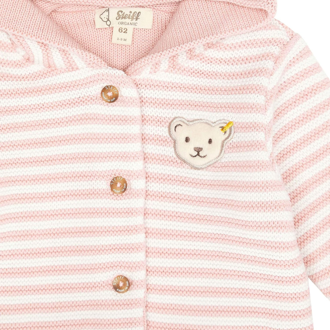 Steiff Unisex Baby Strickjacke mit Kapuze Jacke 50 Rosa, 50 Rosa
