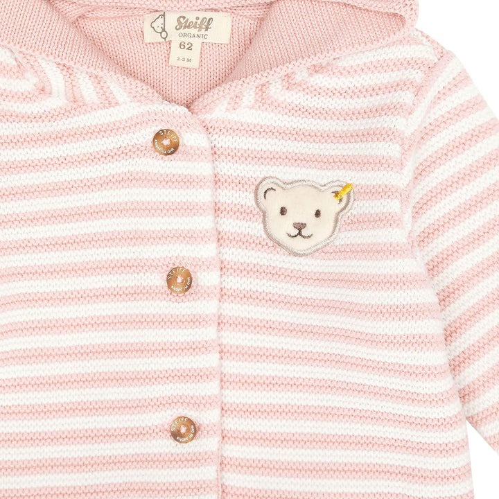 Steiff Unisex Baby Strickjacke mit Kapuze Jacke 50 Rosa, 50 Rosa