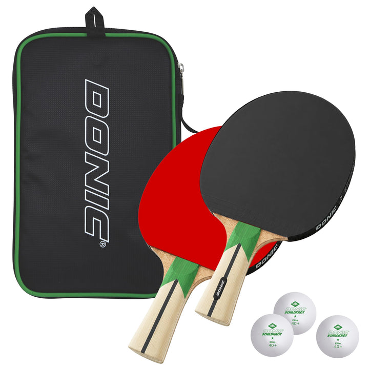 Donic-Schildkröt Tischtennis-Set Top Teams 400, 2 Schläger, 3 Bälle in guter 1* Qualität, in wertige