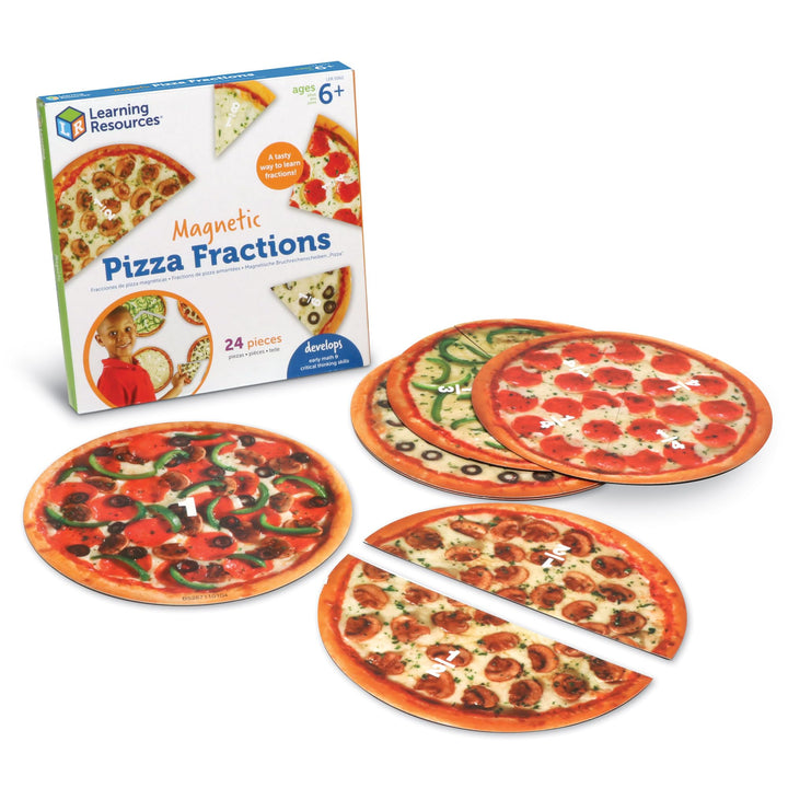 Learning Resources Magnetische Bruchteil-Pizzastücke „Pizza Fractions“, Ab 6 Jahren, Lernspiel Brüch