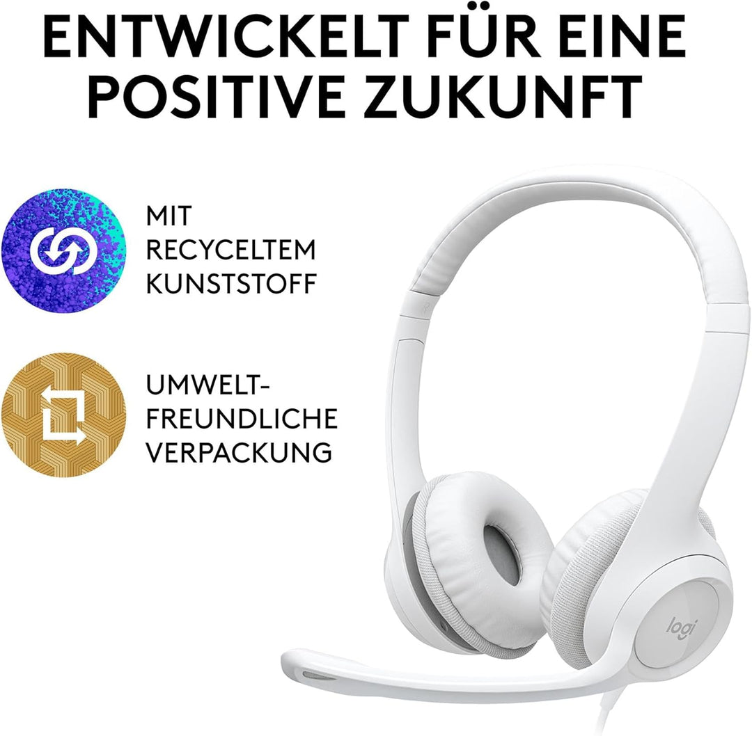 Logitech H390 verkabelter Kopfhörer für PC/Laptop, Stereokopfhörer mit rauschunterdrückendem Mikrofo
