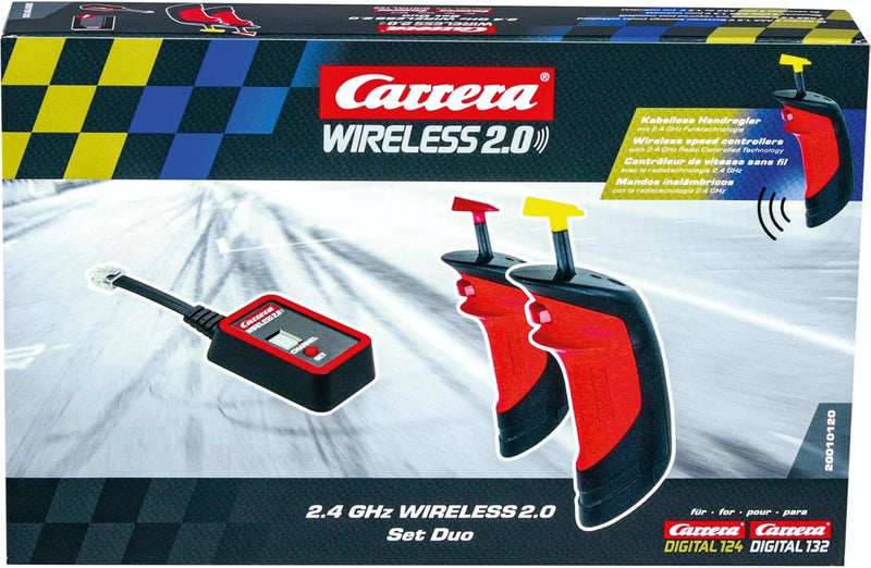 Carrera - 20010120 Wireless 2.0 Set Duo für Digital 132/124 | Kabelloses Rennerlebnis mit 2 Handregl