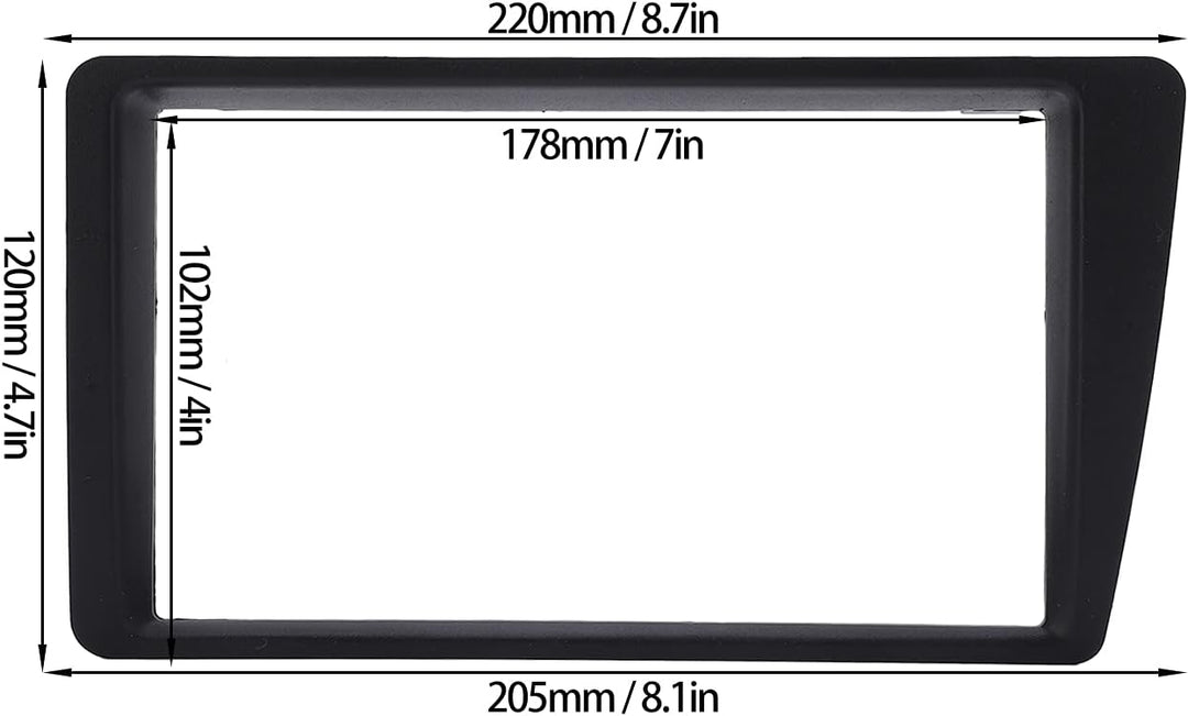 Qiilu Doppel-DIN-Installations-Dash-Kit, 2-DIN-Radio-Stereo-Armaturenbrett-Rahmenverkleidung, Ersatz