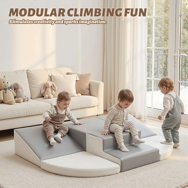 Schaumstoff Bausteine Kinder Klettern Indoor - 6 PCS Softbausteine Riesenbausteine für Baby Motorik