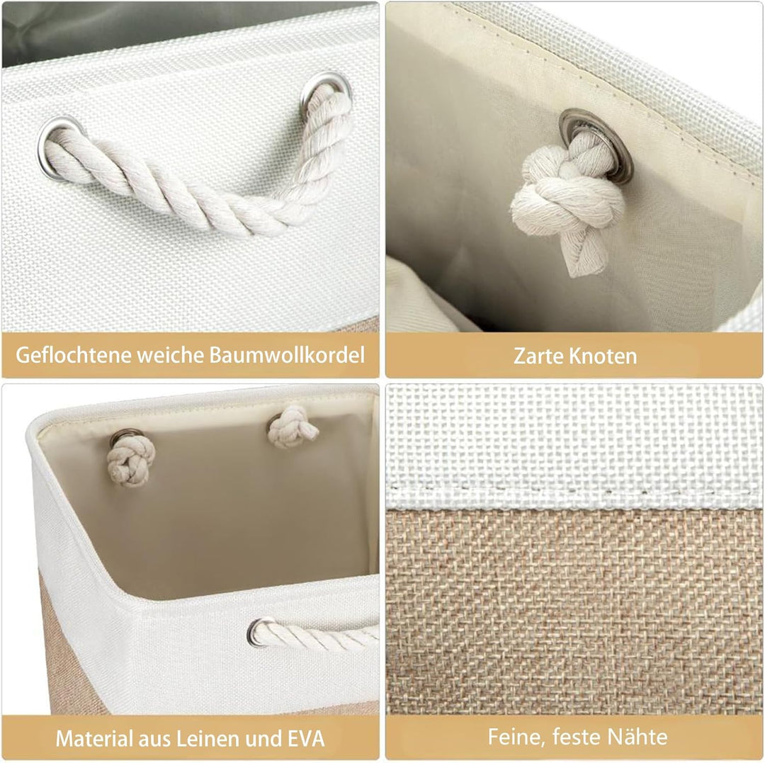 Zusammenklappbare Aufbewahrungsbox mit Griffen Stoff Aufbewahrungskorb für Regale Schränke und Schrä