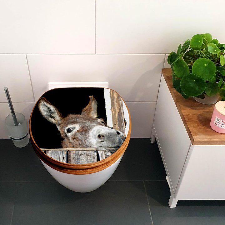 banjado Design WC Sitz Bambus Absenkautomatik 45,8x37,5cm - Toilettendeckel mit Absenkautomatik Holz