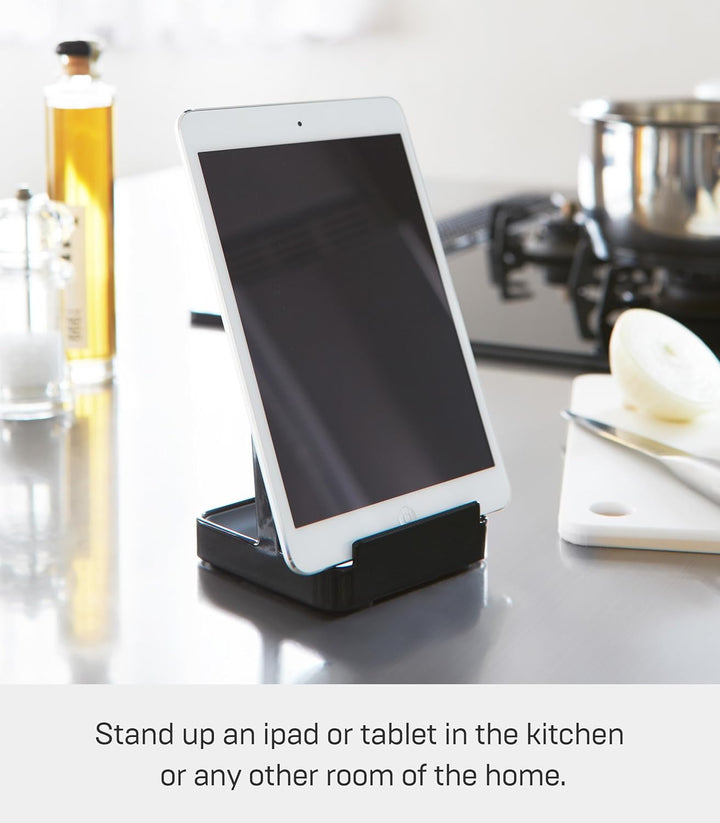 YAMAZAKI Home 2249 Tower Ständer für Schöpflöffel, Topfdeckel, Küchenutensilien, Schwarz 2248-P Schw