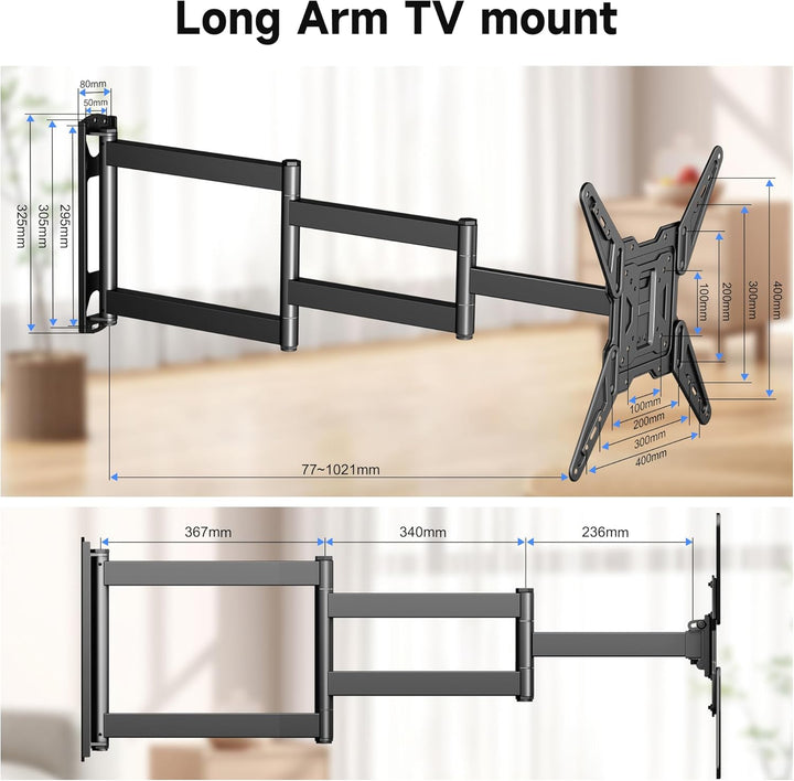 XINLEI TV Wandhalterung mit 1021 mm Verlängerung für die meisten 26-70 Zoll grossen Flachbildschirme