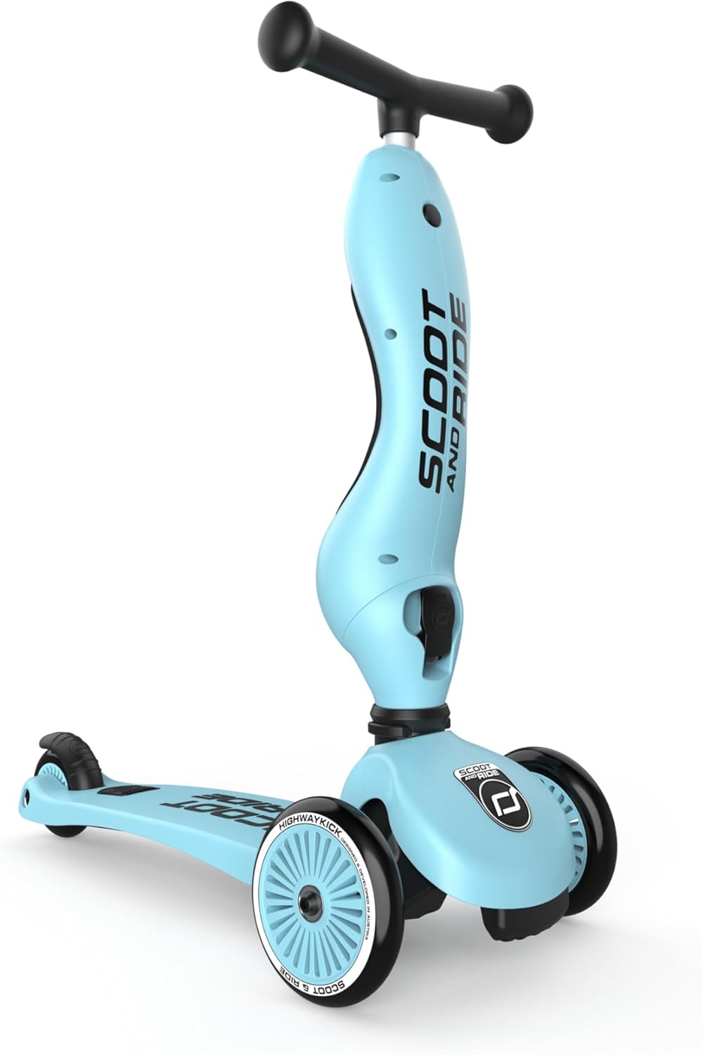 Scoot & Ride Unisex – Babys Highwaykick 1 Kickboard mit Sitz Blau Einheitsgrösse Single, Blau Einhei