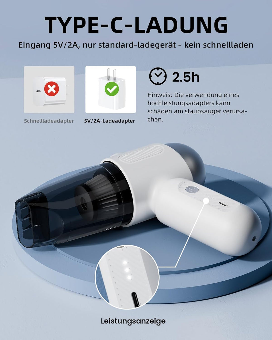 Handstaubsauger Akku 4-in-1,12KPA Handstaubsauger Kabellos,Auto Staubsauger Stark,2-Gang Autostaubsa