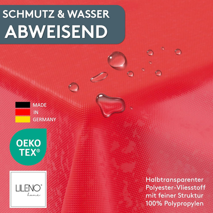 LILENO HOME Tischdeckenrolle 1,10 x 25 m - Tischdecke Rot aus Vlies - Stoffähnlich, abwaschbare Tisc