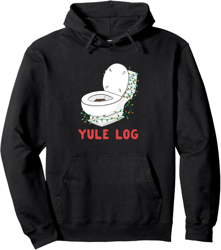 Christmas Yule Log Festive Toilet Bowl Floater Funny Pullover Hoodie