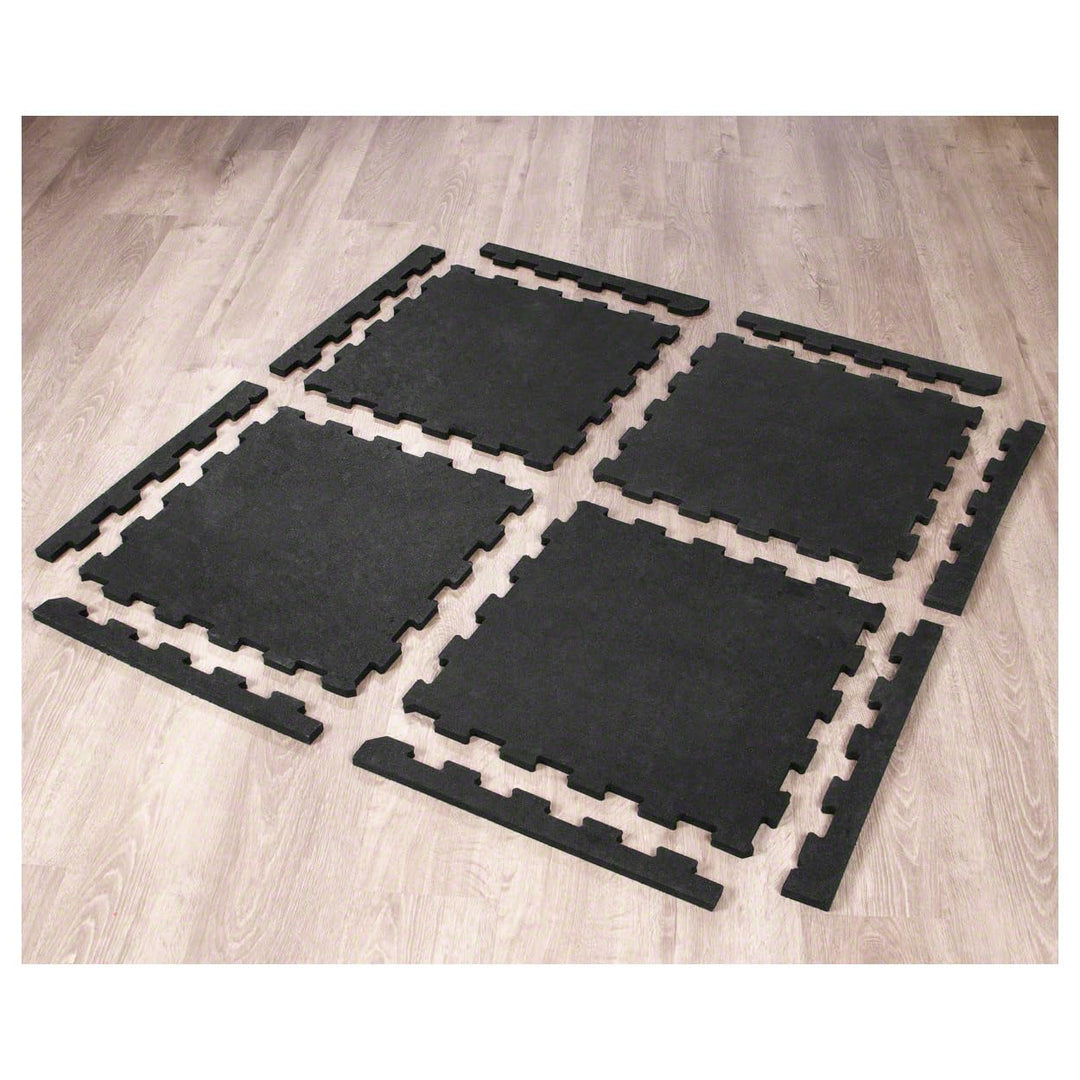 Sport-Tec Bodenschutzmatte, 4 Matten je 50x50 cm, Puzzlematte, Puzzle-Boden Schwarz, Schwarz