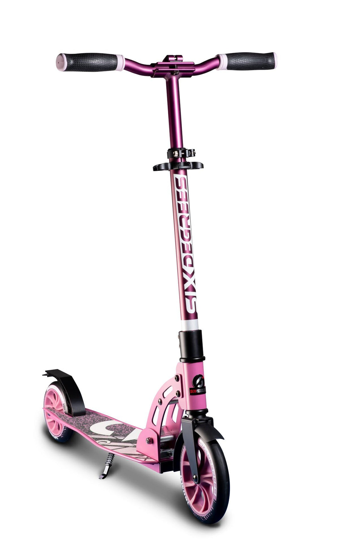 SIX DEGREES Aluminium Scooter Junior mit Klappmechanismus u. Ständer, 180/145 mm, höhenverstellbar,