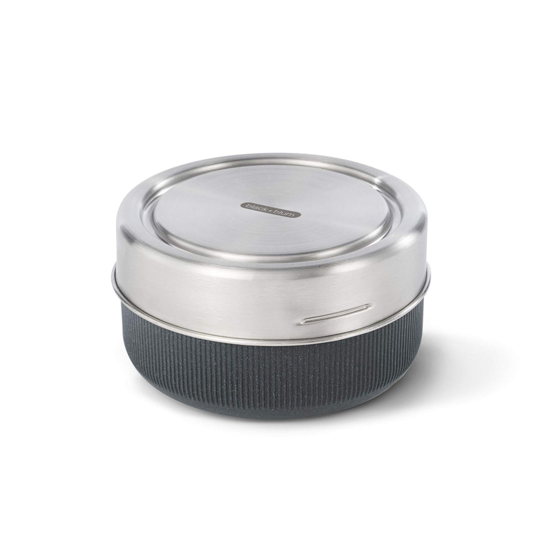 Black+Blum Lunchschale aus Glas | Schiefer | 750 ml | Borosilikatglas mit Schutzhülle aus nachhaltig
