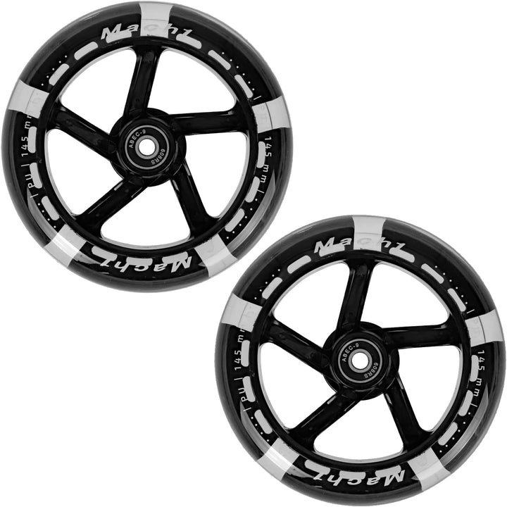 2 Stück 145x30mm Mach1 Kickscooter Rollen-Set inklusive Kugellager + Spacer - Cityroller Ersatz Reif