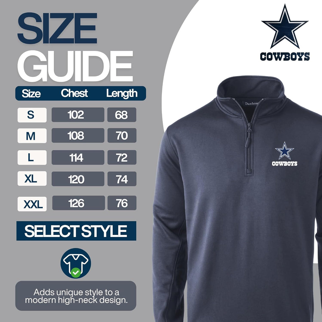Dunbrooke Apparel Herren All Star Tech Fleece 1/4 Reissverschluss (1er Pack) XL Dallas Cowboys, Mari
