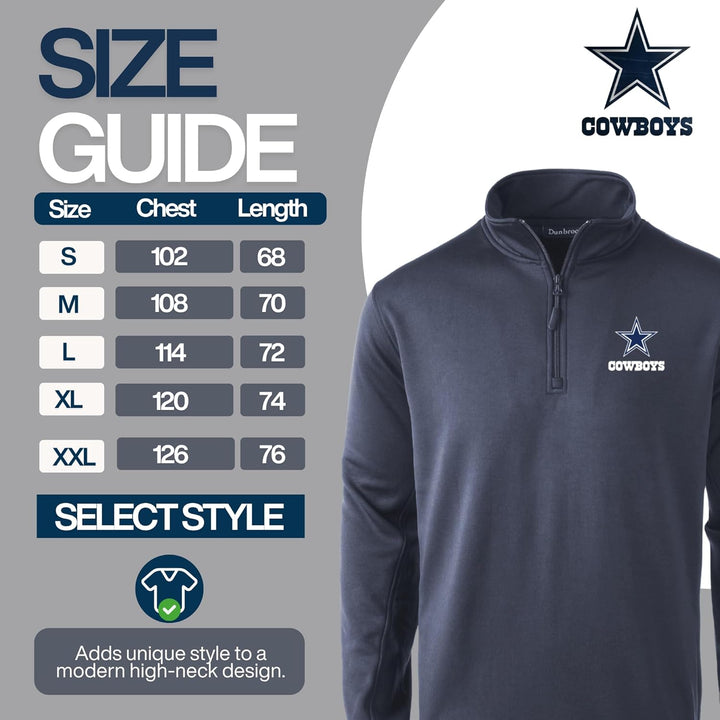 Dunbrooke Apparel Herren All Star Tech Fleece 1/4 Reissverschluss (1er Pack) XL Dallas Cowboys, Mari