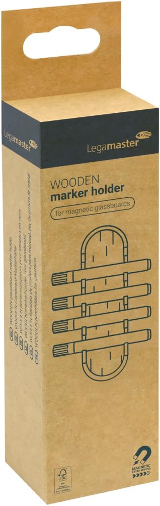Legamaster 7-122125 WOODEN Markerhalter für Glasboards, magnetisch für Glasboards Holz, für Glasboar