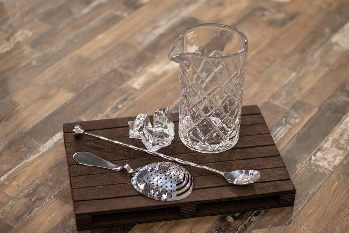 Buddy´s Bar - Rühr-Set, Rührglas 500 ml, schwere Qualität, 27 cm Barlöffel, Strainer/Barsieb, Edelst