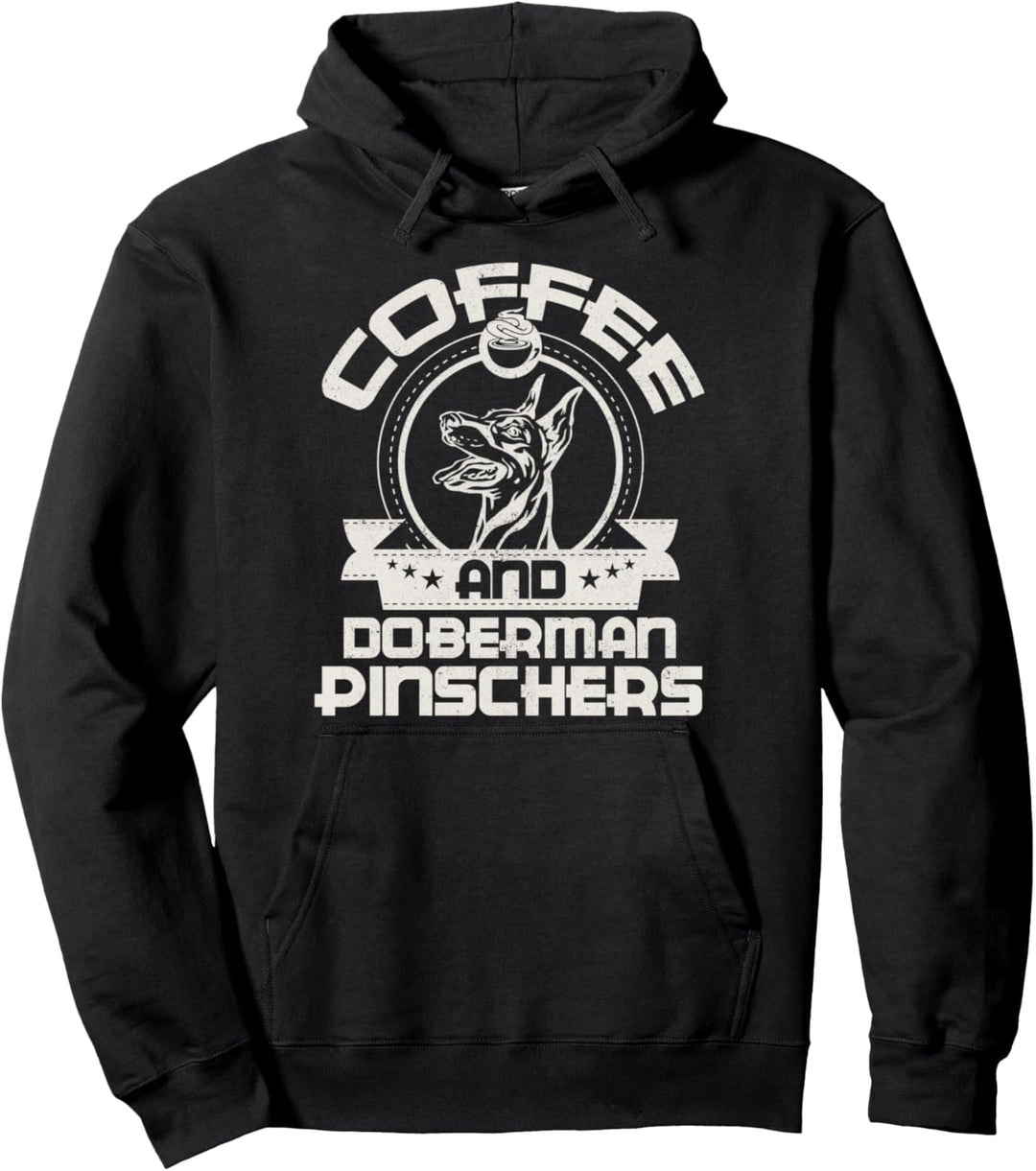 Kaffee und Dobermann Pinscher Kaffeetrinken Hundehalter Lieb Pullover Hoodie