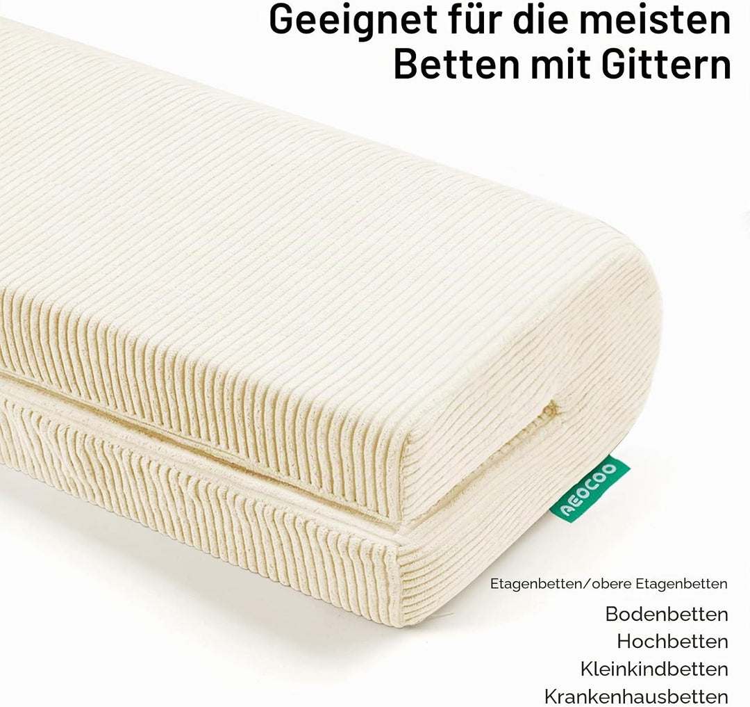 AEOCOO Bettkantenschutz für Kinderbetten 70 cm – weiche Memory-Schaum Bettumrandung, Rausfallschutz