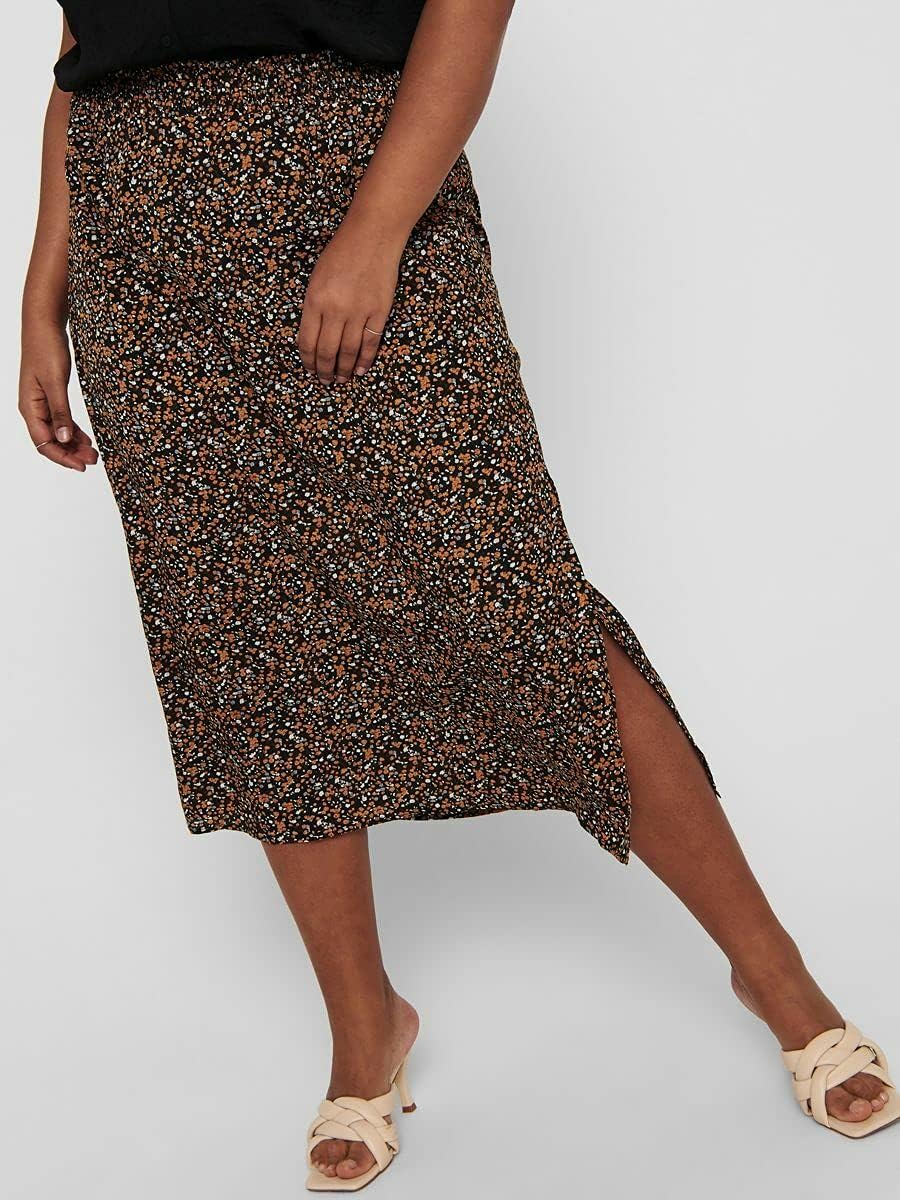 ONLY Carmakoma Female Midirock Curvy Print 52Black 2