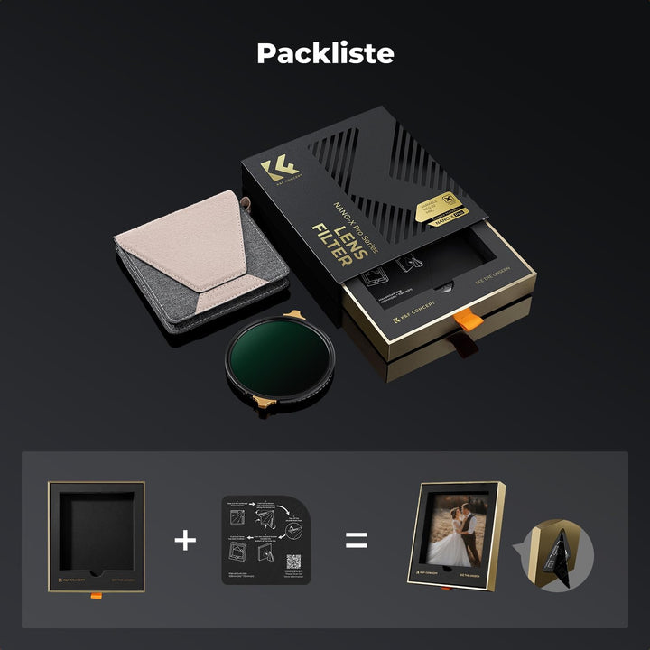 K&F Concept Nano-X PRO ND Filter 72mm Variabler Graufilter ND2-32 (1-5 Stop) Neutral Graufilter, 72m