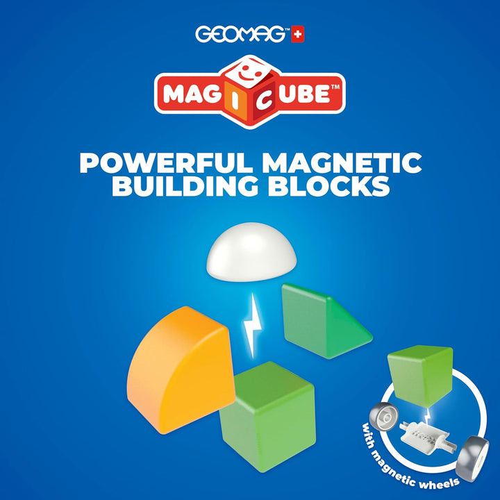 Geomag 202BLME Magnetic dice for Children, Green Yellow, 13 Pieces