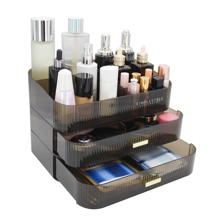 Makeup Organizer mit 2 Schubladen, Kosmetik-Organizer für Schlafzimmer und Bad Eitelkeit Arbeitsplat