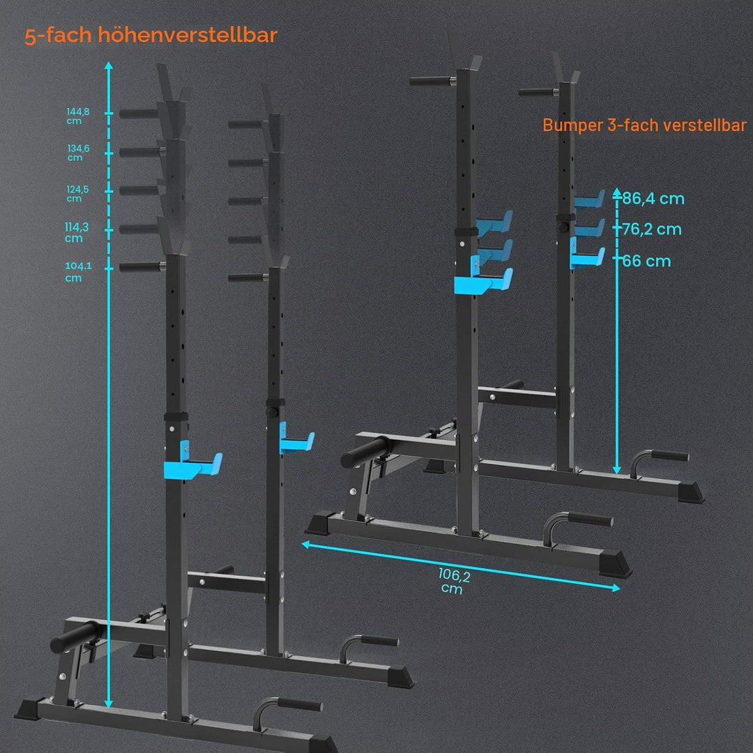 Squat Rack Multi-Funktions Barbell Rack Höhenverstellbarer Hantelständer für Sportstudio Zuhause Gew