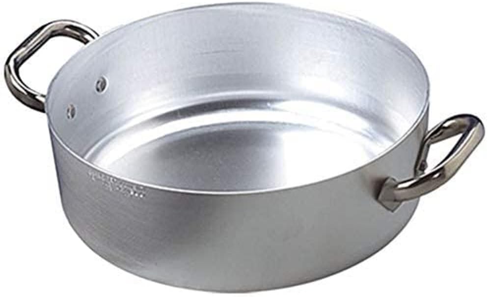 Pentole Agnelli ALMA10660 Professionelle Aluminiumpfannen 3 mm, niedriger Auflauf mit 2 Griffen, 60