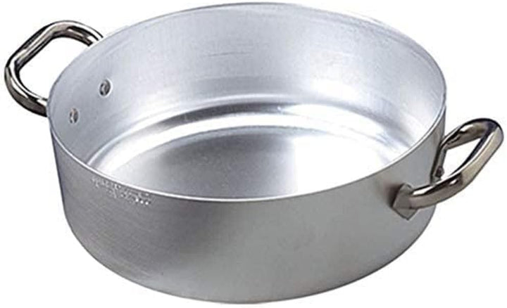 Pentole Agnelli ALMA10660 Professionelle Aluminiumpfannen 3 mm, niedriger Auflauf mit 2 Griffen, 60