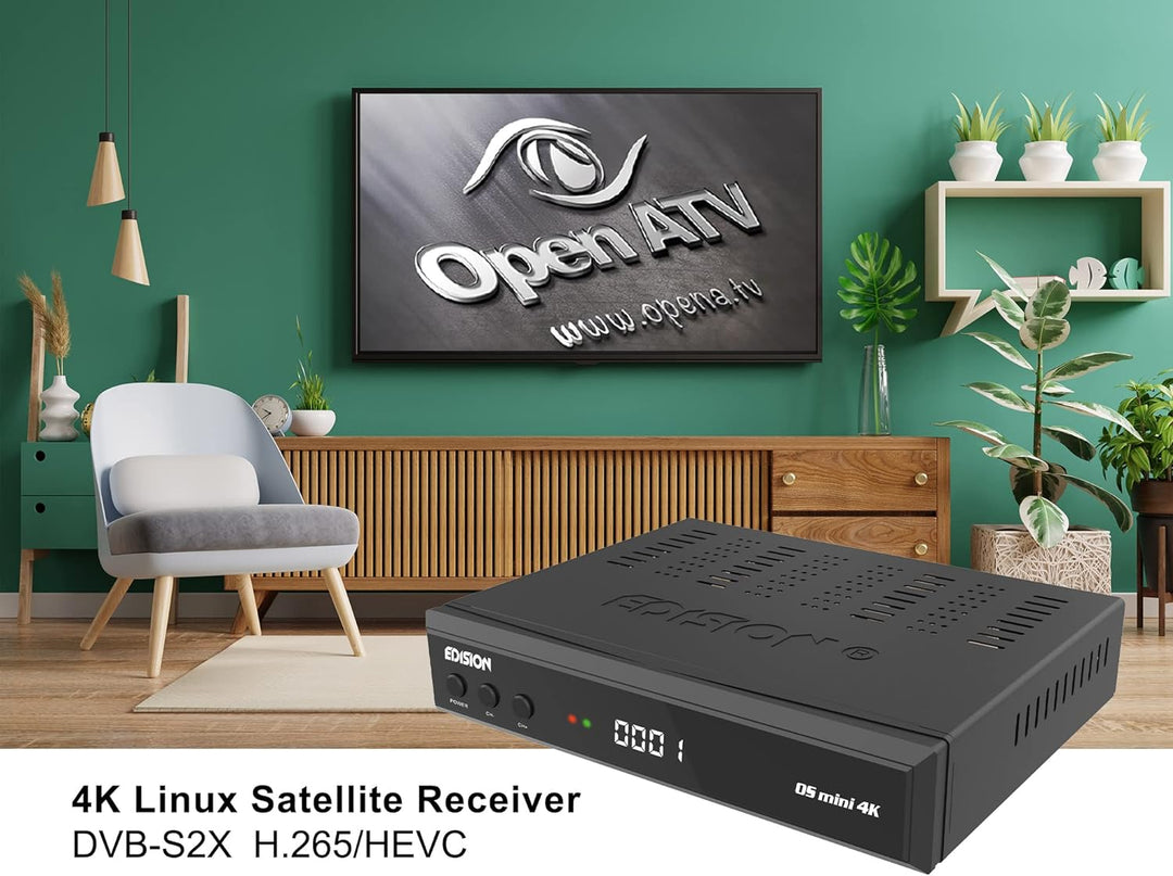 EDISION OS Mini 4K S2X - Linux E2 SAT Receiver H.265/HEVC (1x DVB-S2X, Multistream, Blind Scan, 4K 2