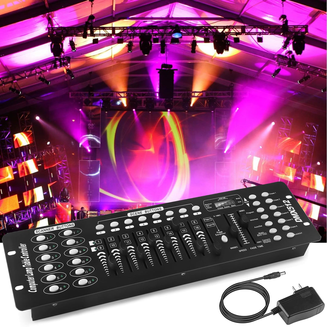 U`king DMX512 Controller, 192 Kanäle DMX512 Controller Konsole Voice-aktiviert für Lichteffekt Bühne